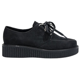 Creepers Boots On The Rose Plateforme Noire le noir