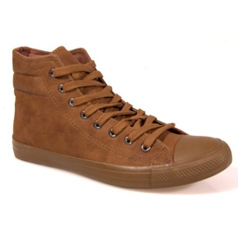 Baskets Hautes Cuir 202 Camel brun
