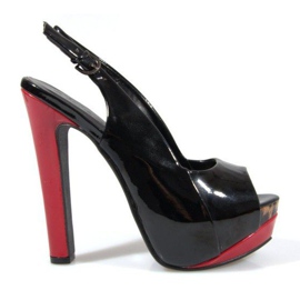 Escarpins Sandales Sur La Plateforme A8030 Noir