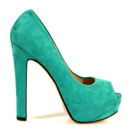 Escarpins en daim 023 Menthe vert