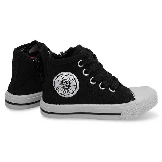 Baskets montantes pour enfants Y1312 Noir le noir