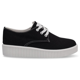 Baskets à lacets creepers noires BK-15