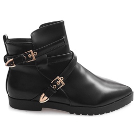 Bottes élégantes chaudes avec boucle HW13 Noir le noir
