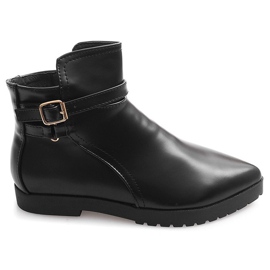 Bottes élégantes chaudes avec boucle HW12 Noir le noir