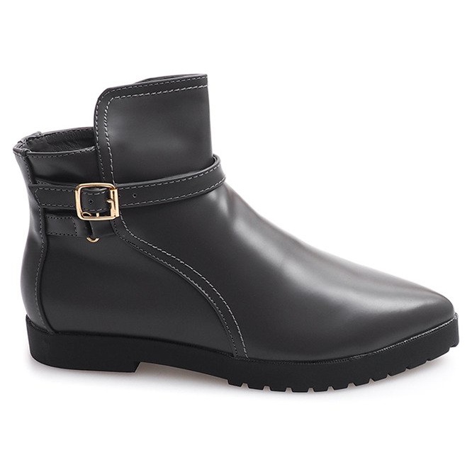 Bottes élégantes chaudes avec boucle HW12 Gris