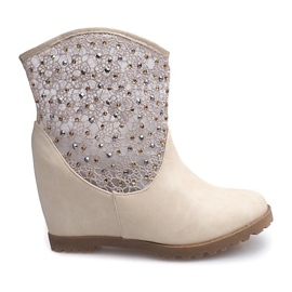 Bottines compensées ajourées 7010 -16 Beige