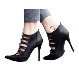 Sandales hautes richement décorées 11033-1 noir