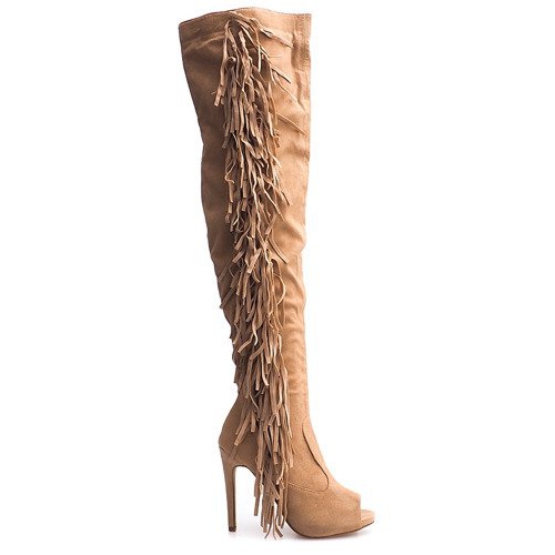 Bottines à Talons en Daim ZX-1 Beige