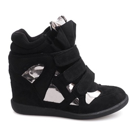 Baskets Compensées Avec Velcro 6041 Noir le noir