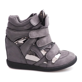 Baskets Compensées Avec Velcro 6041 Gris