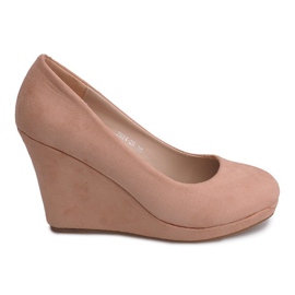 Escarpins Compensés En Daim 2054 Rose
