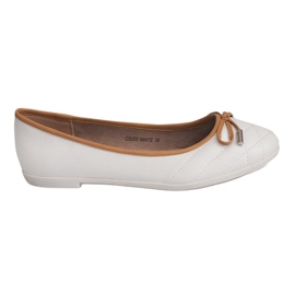Ballerines Avec Noeud CS003 Blanc blanche