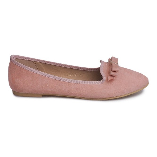 Ballerines En Daim Avec Noeud 1188-20 Rose