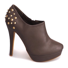 Bottines Elégantes à Talons Hauts 8860P Kaki
