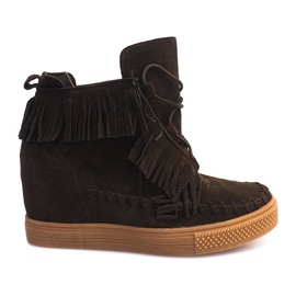 Baskets Compensées À Franges Boho F3 Vert