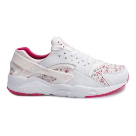 Baskets De Sport Avec Fleurs 613 Blanc