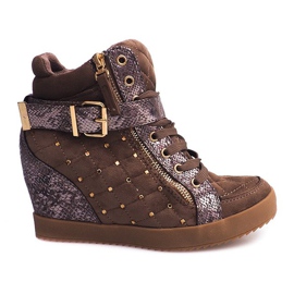 Baskets Compensées 6227-Y Kaki multicolore vert