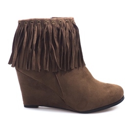 Bottines En Daim Sur Compensées Boho 6257-15 Kaki multicolore vert
