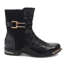 Bottines Ajourées Galoches Laquées 6759-1 Noir le noir