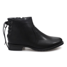 Bottines à Lacets Classiques 888-8 Noir le noir