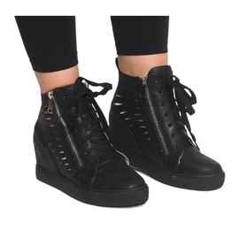 Baskets Compensées Ajourées HQ881 Noir le noir