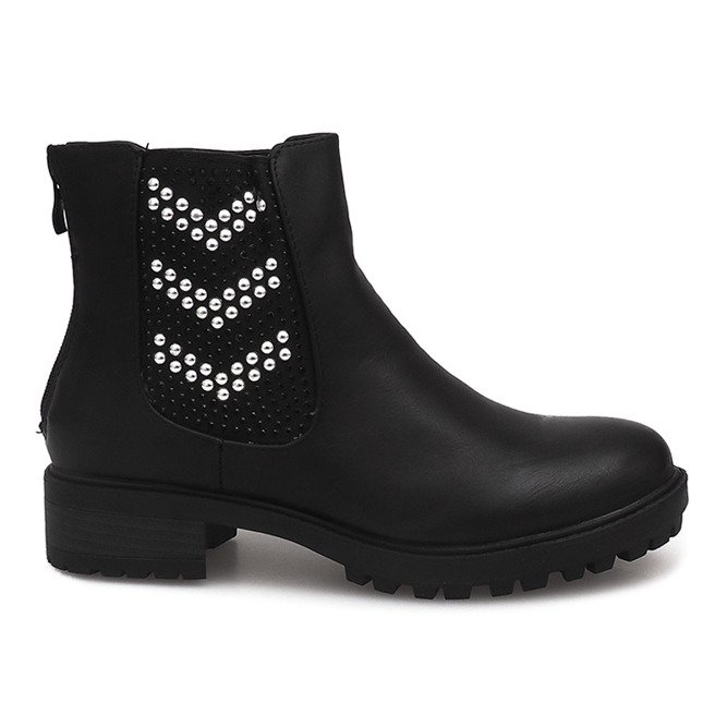 Bottines Motorisées à Clous LL98 Noir le noir