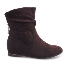 Bottes compensées en daim 619-PA Marron brun