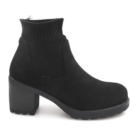 Bottes Chaudes Sur Un Talon Chaussette D2130 Noir