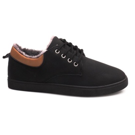 Baskets Chaudes Avec Fourrure E655-1 Noir le noir