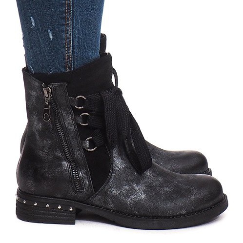 Bottes chaudes et usées S113 Noir le noir