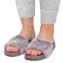 Chaussons Avec Fourrure Love HN02-9 Gris