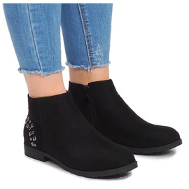 Bottines En Daim Avec Clous 30696 Noir
