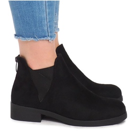 Bottes En Daim Avec Bande Élastique 8203Y Noir le noir
