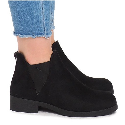 Bottes En Daim Avec Bande Élastique 8203Y Noir le noir