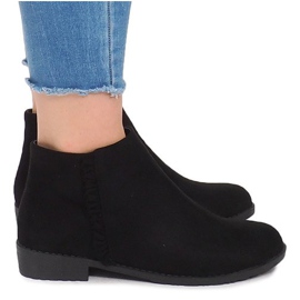 Bottines En Daim Avec Fermetures À Glissière 99-387 Noir le noir