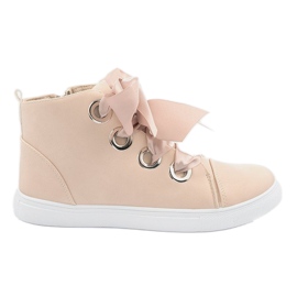 Bottes et nœuds en daim TL0147 Beige