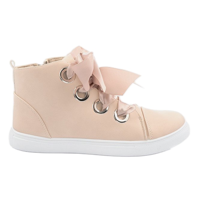 Bottes et nœuds en daim TL0147 Beige