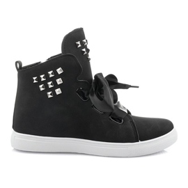 Bottines et Nœuds en Daim TL0149-2 Noir