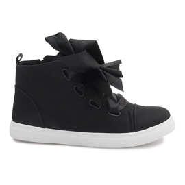 Bottines en Daim avec nœuds TL0148-4 Noir le noir