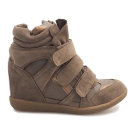 Baskets Compensées R9686 Kaki multicolore vert