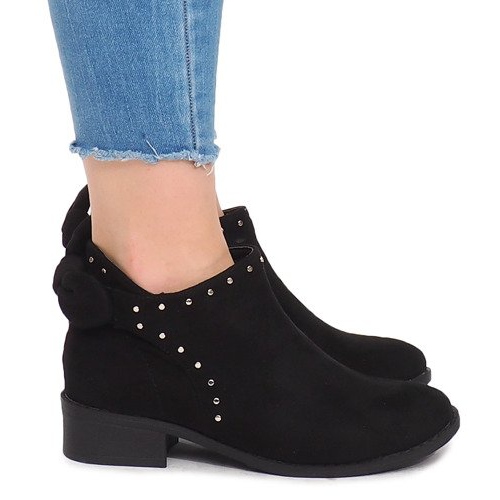 Bottes En Daim Avec Fermeture Éclair LL230 Noir le noir