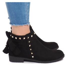 Bottes En Daim Avec Fermeture Éclair LL-168 Noir le noir
