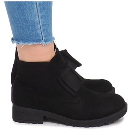 Bottines et Nœuds en Daim FA162 Noir le noir