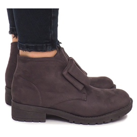 Bottines et Nœuds en Daim FA162 Gris
