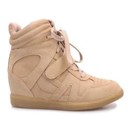 Baskets compensées beiges Nadine