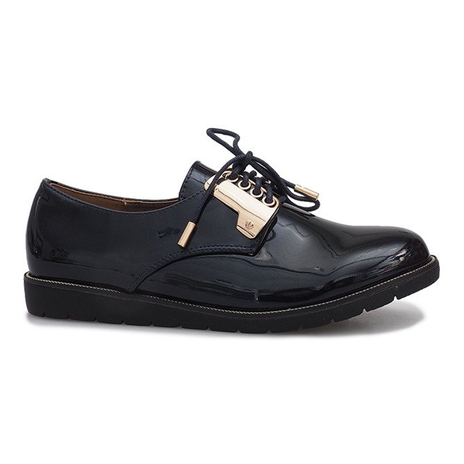 Chaussures laquées bleu marine Rose