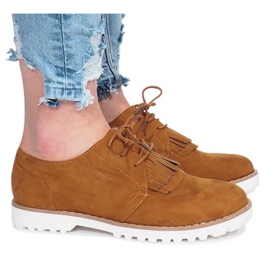 Mocassins camel à franges Crushing Hard brun
