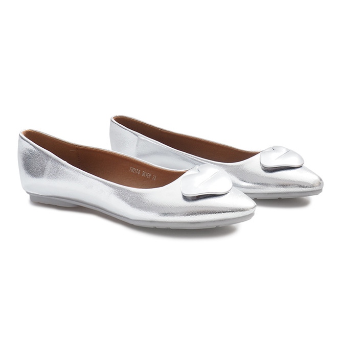 Ballerines en Argent avec Bouche Bouche gris Ballerines en Argent avec Bouche Bouche gris