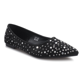 Ballerines noires avec étoiles noires le noir