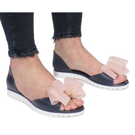 Sandales Meliski Flower City bleu marine rose Sandales Meliski Flower City bleu marine rose